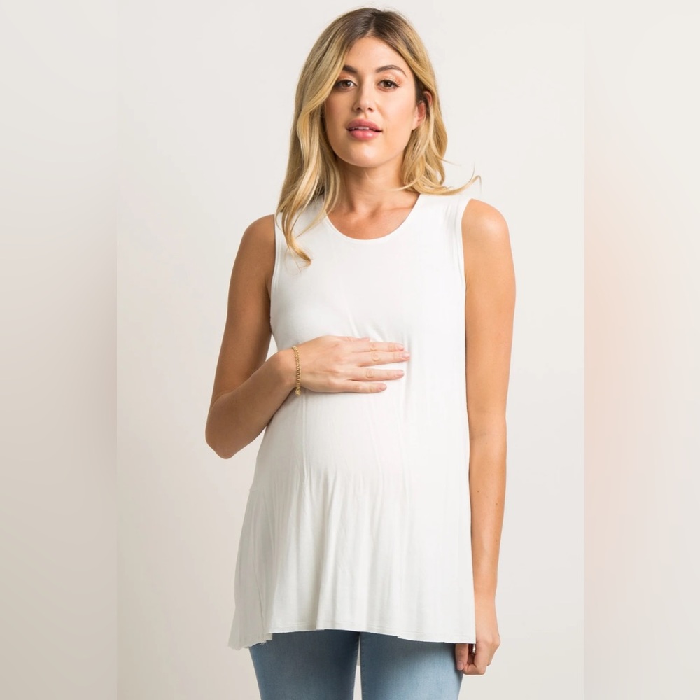 PinkBlush Peplum Back Maternity Tank Top